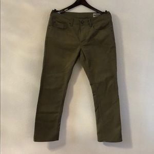 Men’s dark khaki, David Bitton Buffalo Jeans.